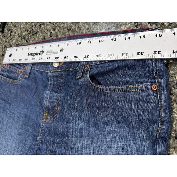 Abercrombie Fitch Jeans Womens 6 Long Dark Blue Bootcut Y2K Vintage 90s HEMMED - Picture 3 of 7